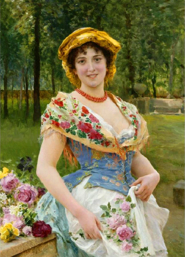 La bella con fiori